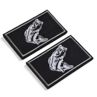 2Pcs Fishing Patches, Tactical Wildlife Largemouth Bass Patch, Black