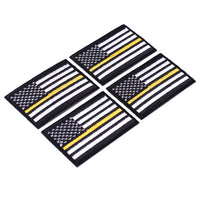 4 Pack American US Flag Patch, Embroidered Sew on Iron on Patches, 4PCS Black-yellow Thin