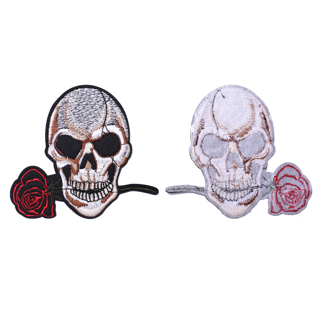2 Pack American US Flag Patch, Embroidered Sew on Iron on Patches, 2PCS Skull and Roses