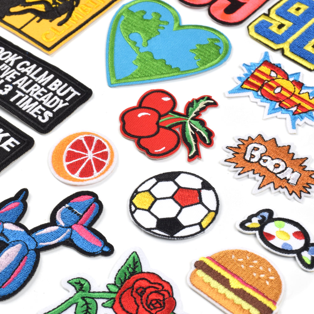 Words Slogan Cool Embroidered Iron on Patches, Cute Sewing Applique for Motorcycle Biker Jackets Jeans Backpacks Caps (22PCS)