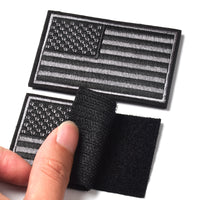 2 Pieces Tactical USA Flag Patch -Black & Gray- American Flag US United States of America Military Uniform Emblem Patches
