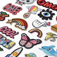 Embroidered Iron on Patches, Cute Sewing Applique for Clothes Dress, 30PCS Assorted for Girls