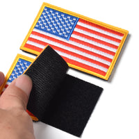 American Flag Embroidered Patch Gold Border USA United States of America Military Uniform Sew On Emblem