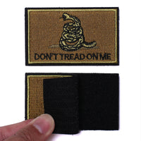 2 Pieces Don't Tread on Me Tactical Patch Military Morale Patch Gold
