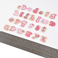 Iron on Sew on Letter Patches for Clothes, 26pcs Alphabet A to Z, Pink Sheep