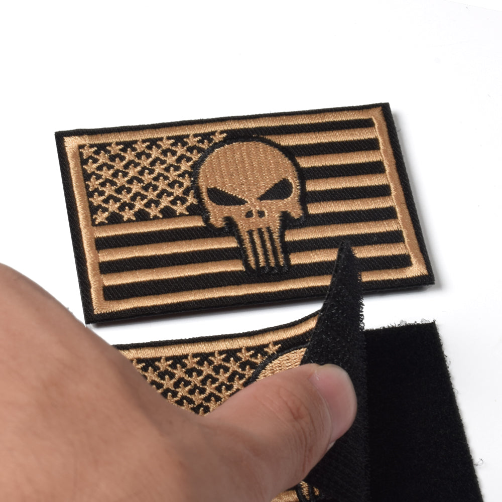 Rebel Rider Skull American Flag Iron On Patch Senior Parachutist Badge 100%  Embroidery DIY Applique With From Jonnaean, $10.06