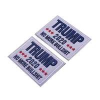 Trump 2020 White No More BS MAGA, Hook & Loop Patch 2 PCS