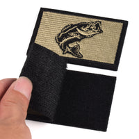 2Pcs Fishing Patches, Wildlife Largemouth Bass Patch, Coyote