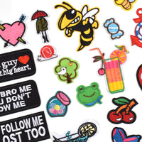Words Slogan Cool Embroidered Iron on Patches, Cute Sewing Applique for Motorcycle Biker Jackets Jeans Backpacks Caps (22PCS)