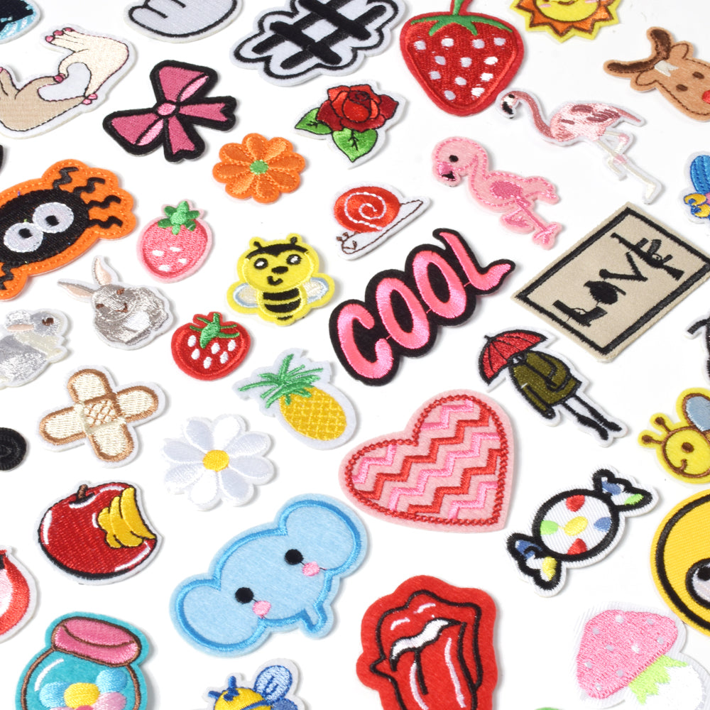 Embroidered Iron on Patches, Cute Sewing Applique for Jackets, Hats, Backpacks, Jeans, DIY Accessories, (70PCS)
