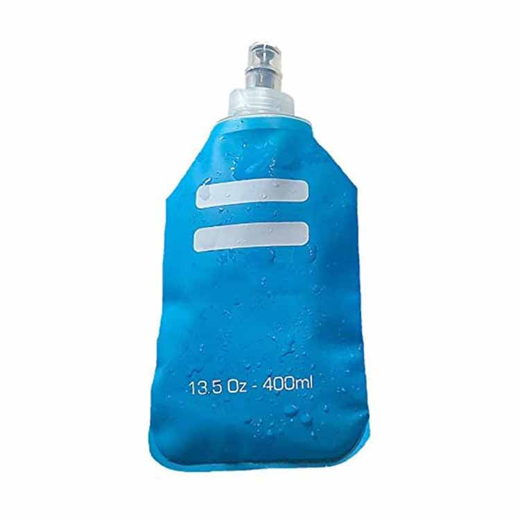 Hot selling BPA free TPU hydration flask running bottle 400ml Blue