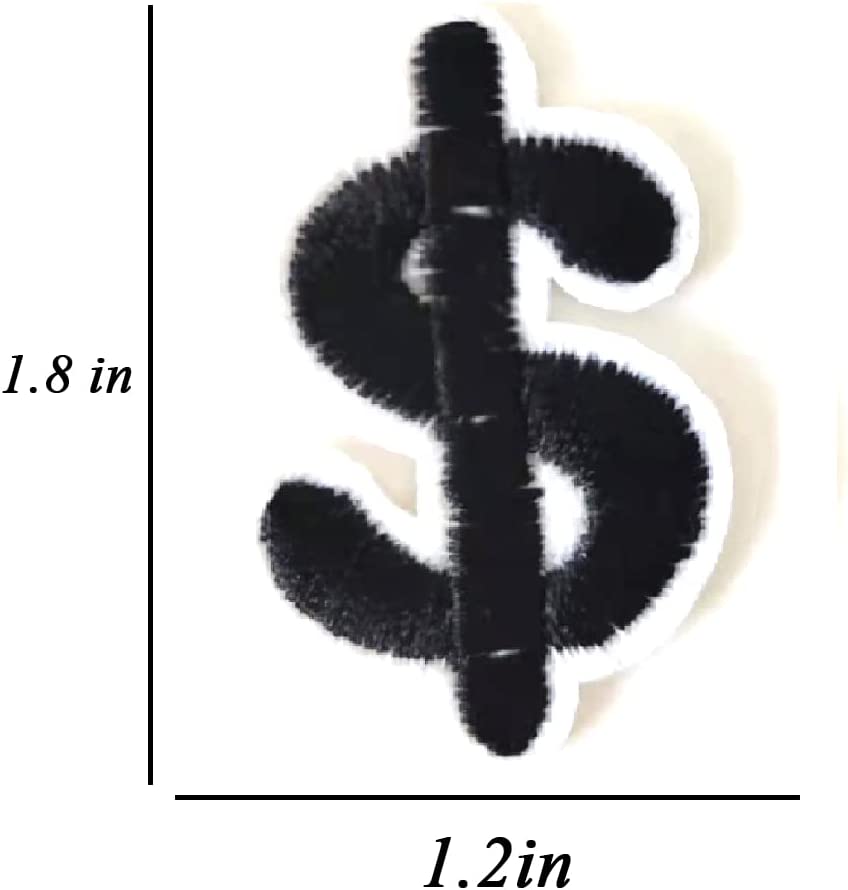 5Pcs Dollars Embroidered Iron on Patch for Clothes, Iron-on Patches / Sew-on Appliques Patches for Clothing, Jackets, Backpacks, Caps, Jeans