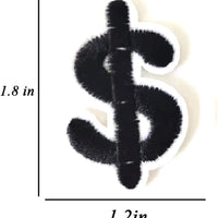 5Pcs Dollars Embroidered Iron on Patch for Clothes, Iron-on Patches / Sew-on Appliques Patches for Clothing, Jackets, Backpacks, Caps, Jeans