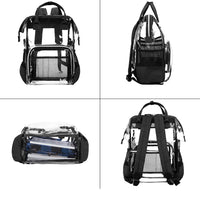 School Bag, Diaper Bag, Travel Bag, PVC Bag See Through Bag Clear Bag Stadium Approved, Transparent See Through Clear Backpack, School Bag for Work, Sports Games