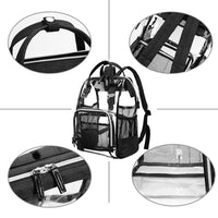 School Bag, Diaper Bag, Travel Bag, PVC Bag See Through Bag Clear Bag Stadium Approved, Transparent See Through Clear Backpack, School Bag for Work, Sports Games