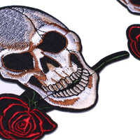 2 Pack American US Flag Patch, Embroidered Sew on Iron on Patches, 2PCS Skull and Roses