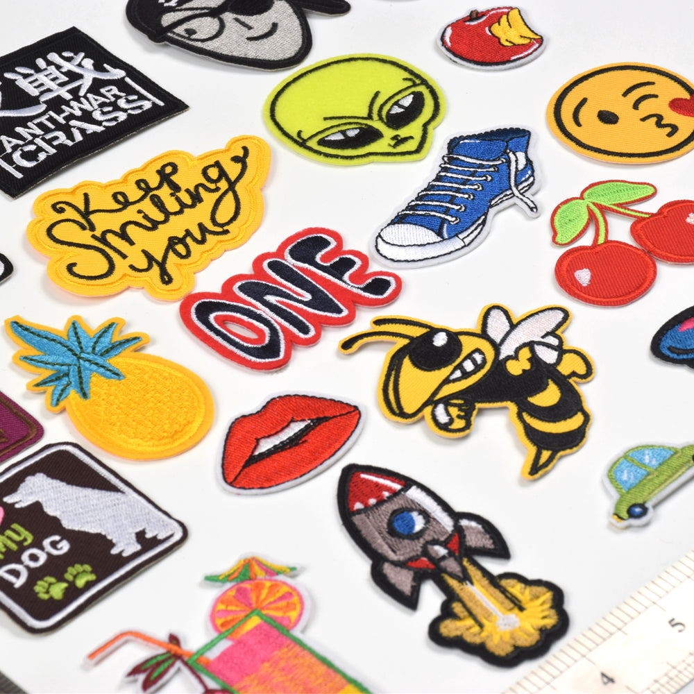 Words Slogan Cool Embroidered Iron on Patches, Cute Sewing Applique for Motorcycle Biker Jackets Jeans Backpacks Caps (22PCS)