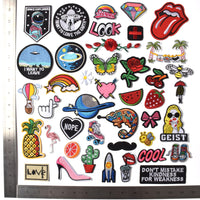 Embroidered Iron on Patches, Cute Sewing Applique for Jackets, Hats, Backpacks, Jeans, DIY Accessories, (42pcs)
