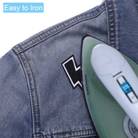 5Pcs Black Lightning Embroidered Iron on Patch for Clothes, Iron-on Patches / Sew-on Appliques Patches for Clothing, Jackets, Backpacks, Caps, Jeans