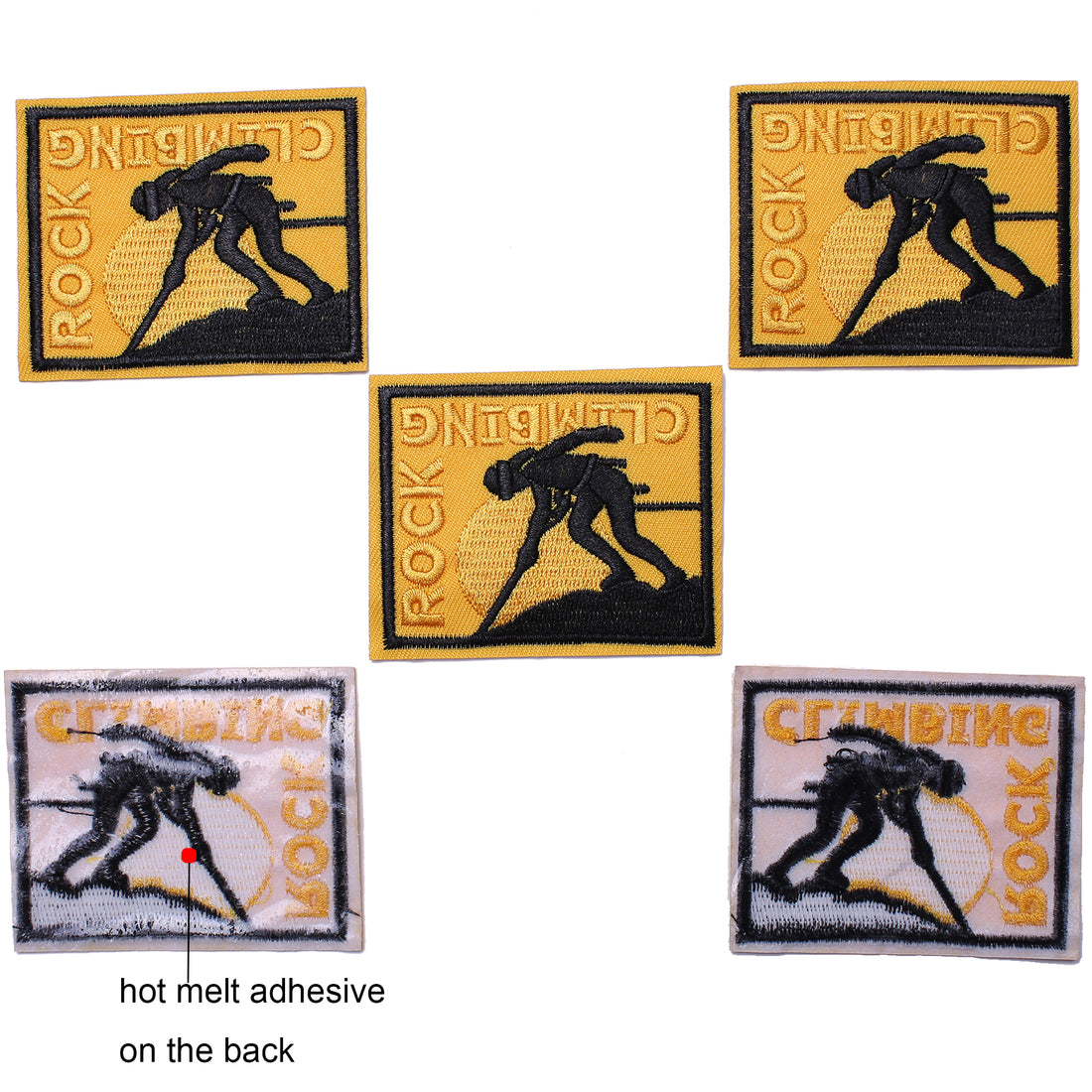 5Pcs Success Rock Climbing Embroidered Iron on Patch for Clothes, Iron-on Patches / Sew-on Appliques Patches for Clothing, Jackets, Backpacks, Caps, Jeans