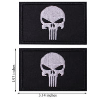 2 Pieces Dead Skull Tactical Patch - Black