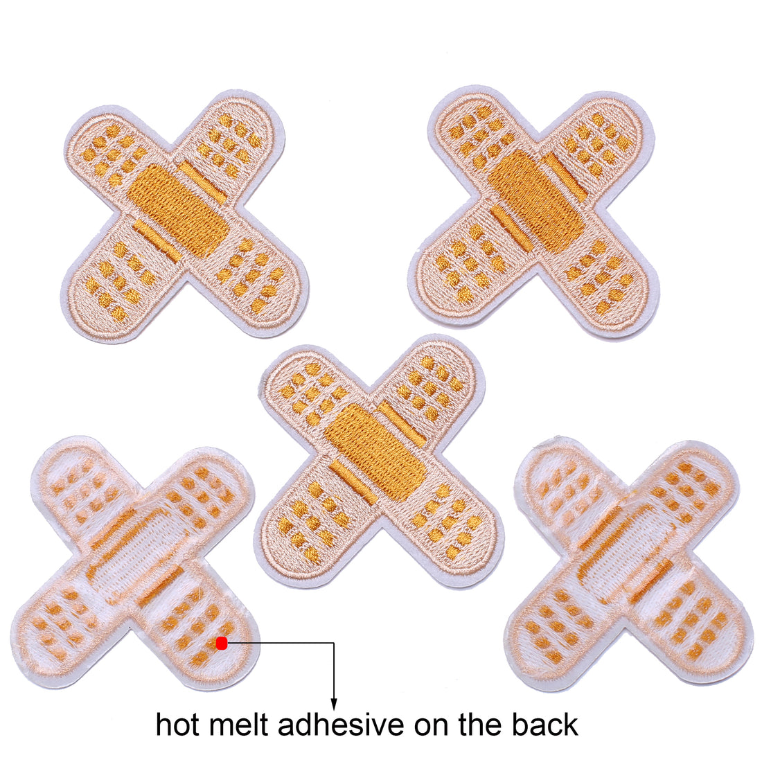 5Pcs Band Aid Embroidered Iron on Patch for Clothes, Iron-on Patches / Sew-on Appliques Patches for Clothing, Jackets, Backpacks, Caps, Jeans
