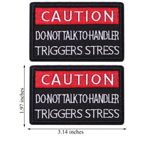 2Pcs Service Dog Patches, Caution Do Not Talk to Handler, Vests/Harnesses Emblem Embroidered Fastener Hook & Loop Patch