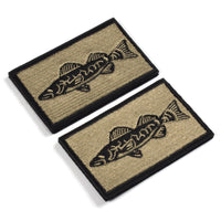 2Pcs Fishing Patches, Tactical Wildlife Walleye Patch, Coyote