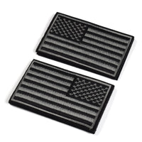 2 Pieces Tactical US American Flag Patch, Military USA United States of America Uniform Emblem Patches, Multitan-Reverse Balck