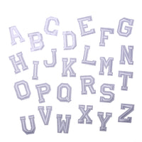 Iron on Sew on Letter Patches for Clothes, 26pcs Alphabet A to Z, Classic White