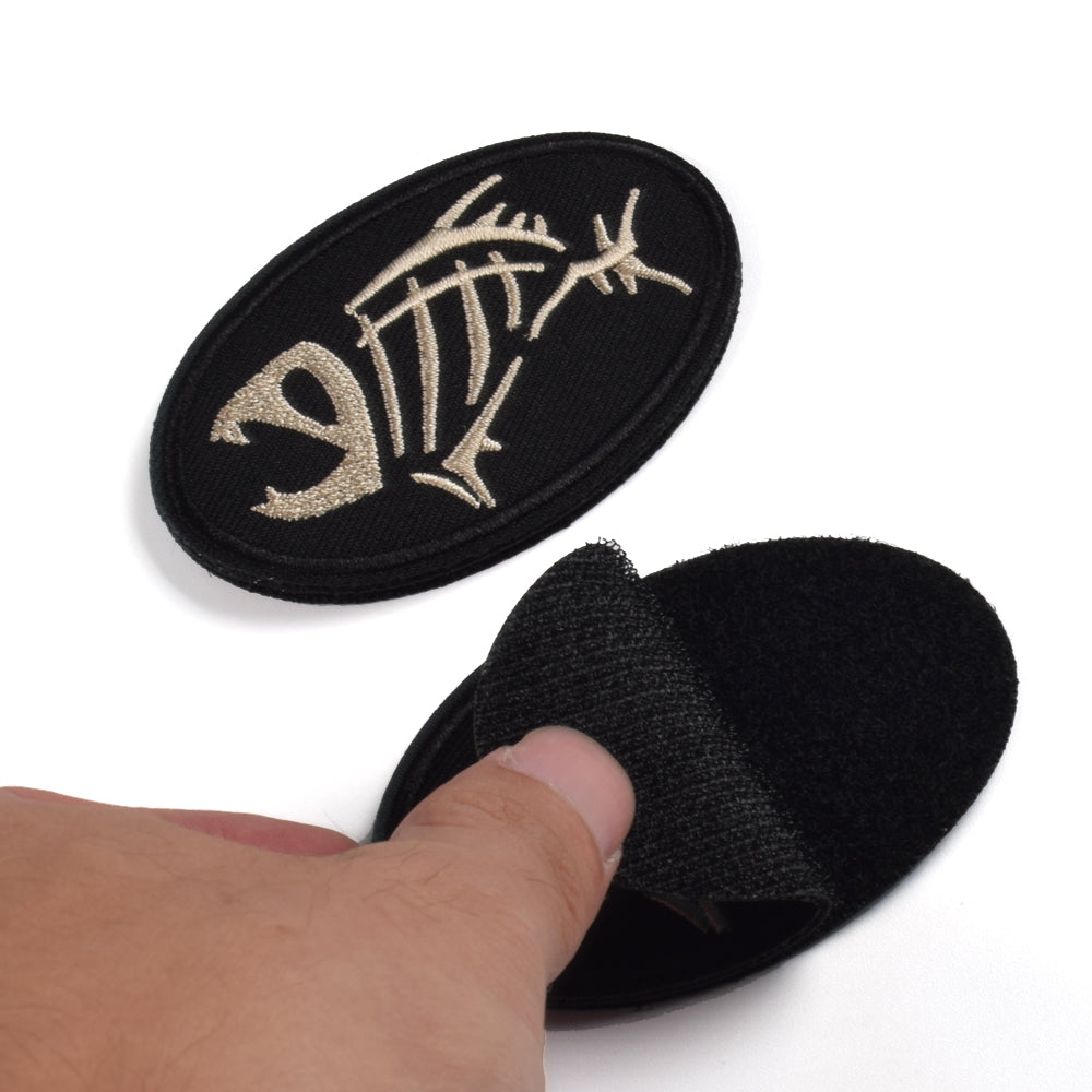 Jolly Pirate Fish Embroidered Patch, Ellipse