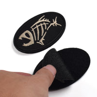 Jolly Pirate Fish Embroidered Patch, Ellipse