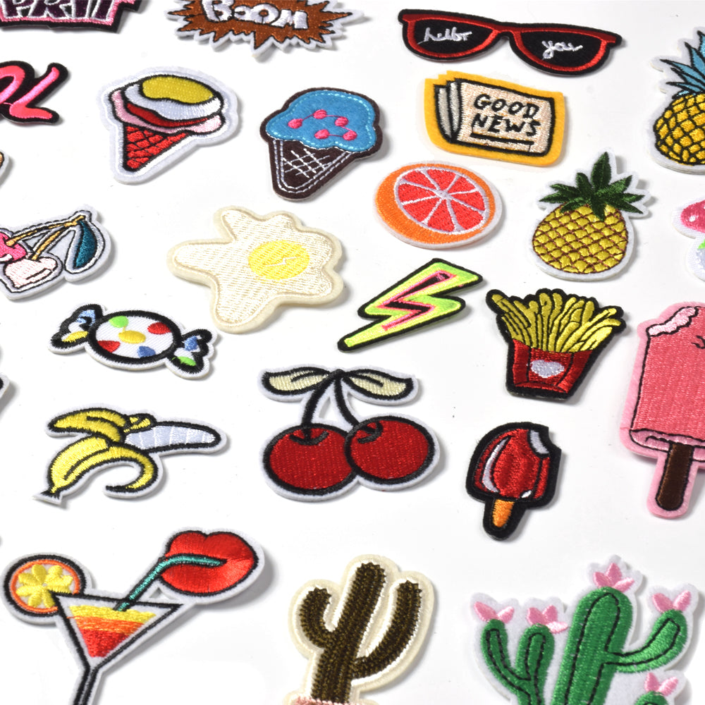 Embroidered Iron on Patches, Cute Sewing Applique for Clothes Dress, 28pcs Desert