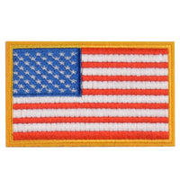4 Pack American US Flag Patch, Embroidered Sew on Iron on Patches, 4PCS Golden Yellow Border