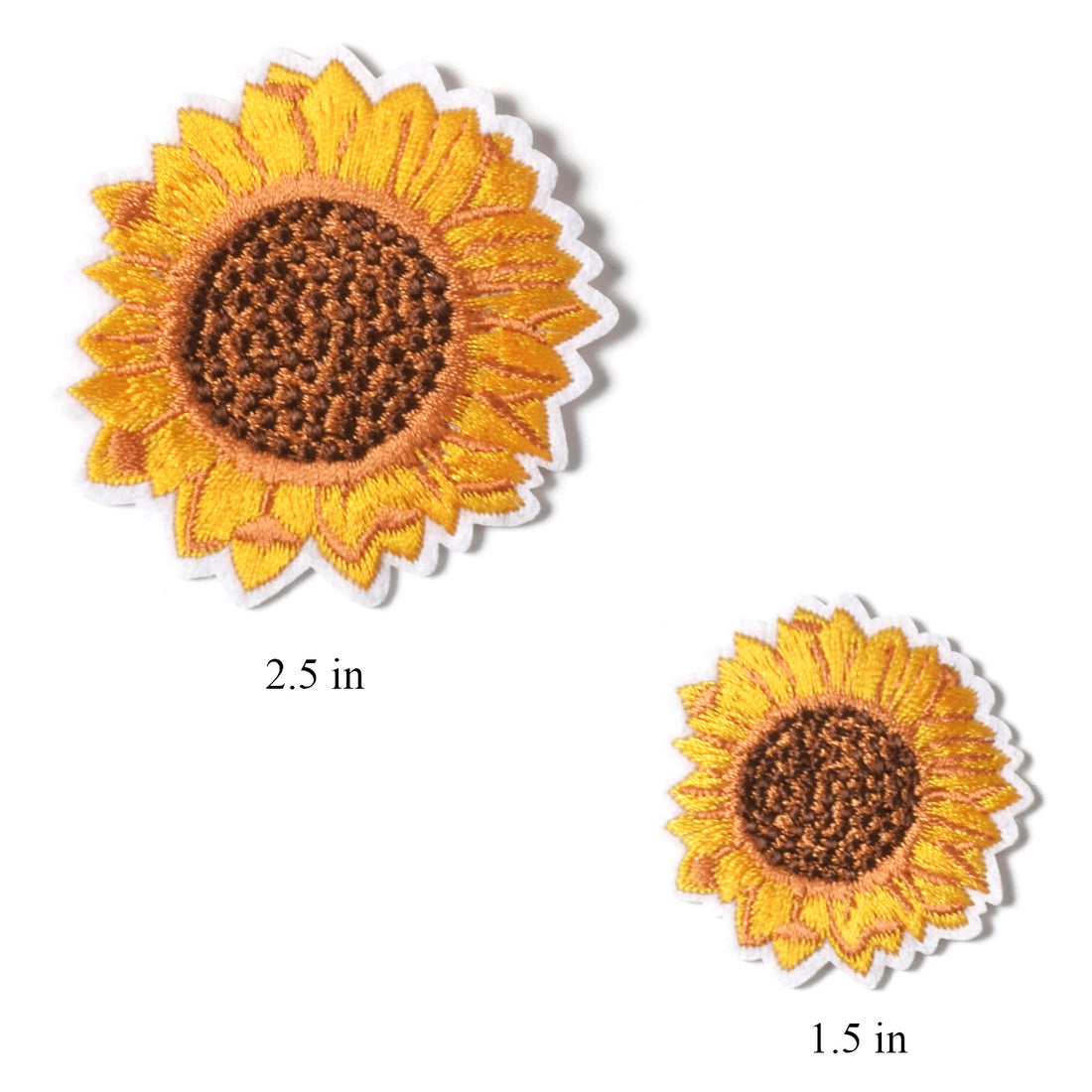 Sunflower Embroidery Patches Iron and Sew On Applique Badge for Clothes Jeans Jacket Hat Dress DIY Accessories (10 Pieces)