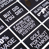 20 Pieces Tactical Morale Embroidery Iron-on Patch Military Funny Patch Full Embroidered Appliques for Tactical Gear