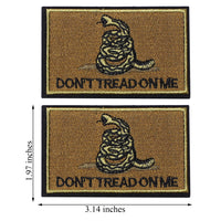 2 Pieces Don't Tread on Me Tactical Patch Military Morale Patch Gold
