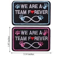 2Pcs Service Dog Patches, We Are A Team Forever, Embroidered Badge Fastener Hook & Loop Emblem