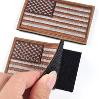2 Pieces Tactical US American Flag Patch, Military USA United States of America Uniform Emblem Patches, Brown