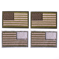 4 Pack American US Flag Patch, Embroidered Sew on Iron on Patches, 4PCS Green
