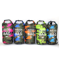 Camouflage 2L, 5L,10L, 15L, 20L, 30L Waterproof Dry Bag, Floating Storage Bag Dry Sack