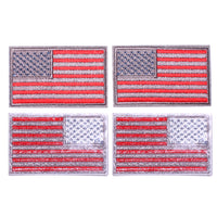 4 Pack American US Flag Patch, Embroidered Sew on Iron on Patches, 4PCS Red-grey Border