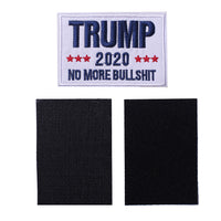 Trump 2020 White No More BS MAGA, Hook & Loop Patch 2 PCS
