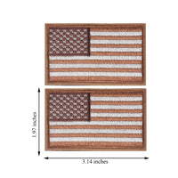 2 Pieces Tactical US American Flag Patch, Military USA United States of America Uniform Emblem Patches, Brown