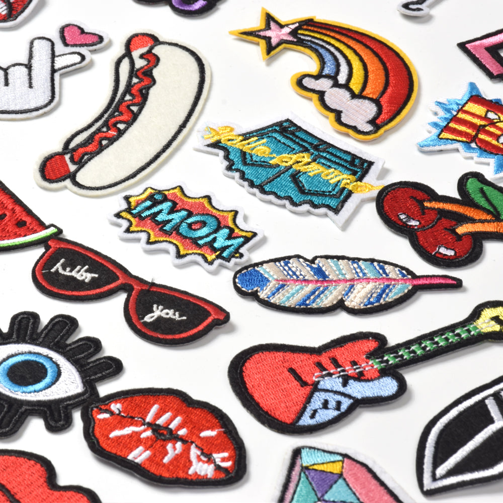 Embroidered Iron on Patches, Cute Sewing Applique for Clothes Dress, Assorted for Girls 40PCS