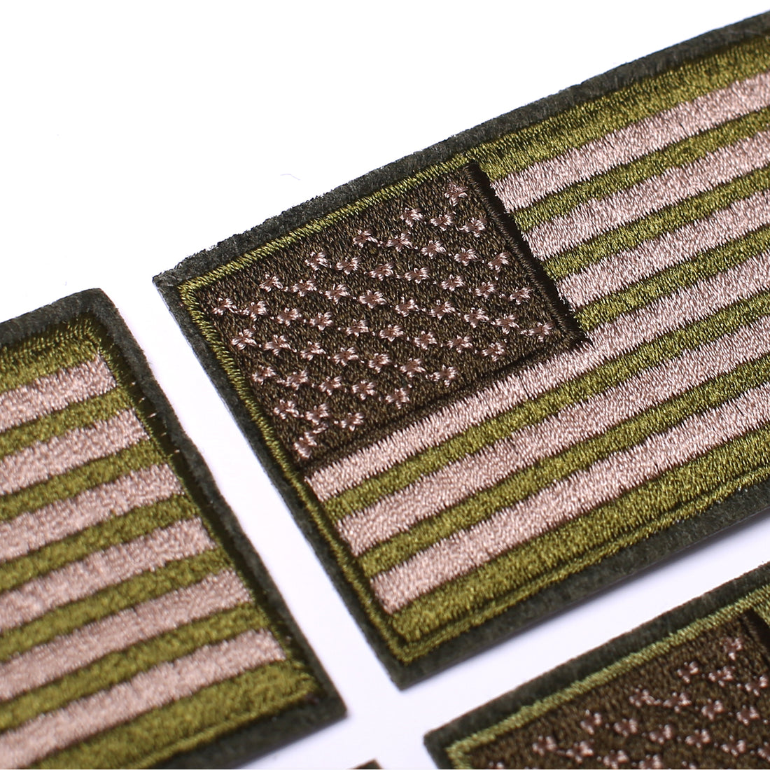 4 Pack American US Flag Patch, Embroidered Sew on Iron on Patches, 4PCS Green