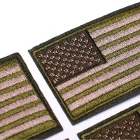 4 Pack American US Flag Patch, Embroidered Sew on Iron on Patches, 4PCS Green