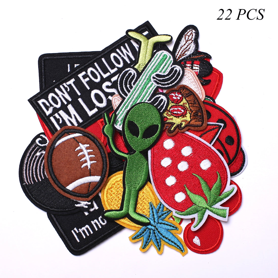 Embroidered Iron on Patches, Cute Sewing Applique for Jackets, Hats, Backpacks, Jeans, DIY Accessories, (22PCS)