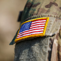 American Flag Embroidered Patch Gold Border USA United States of America Military Uniform Sew On Emblem
