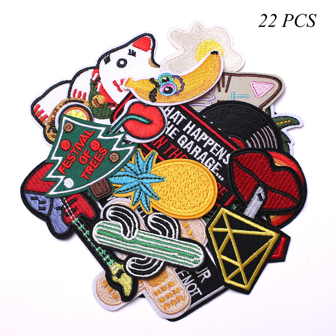 Embroidered Iron on Patches, Cute Sewing Applique for Jackets, Hats, Backpacks, Jeans, DIY Accessories, (22PCS)